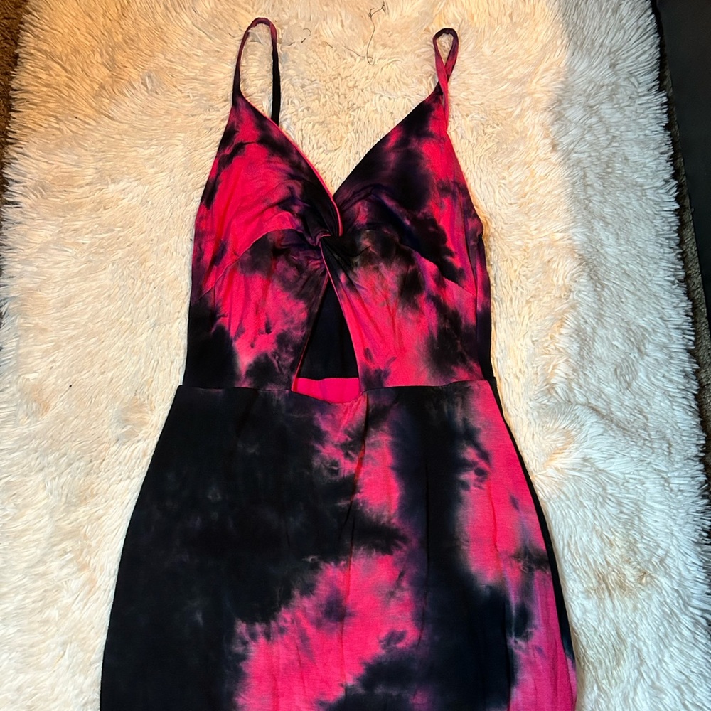 Tie dye pink dress mini